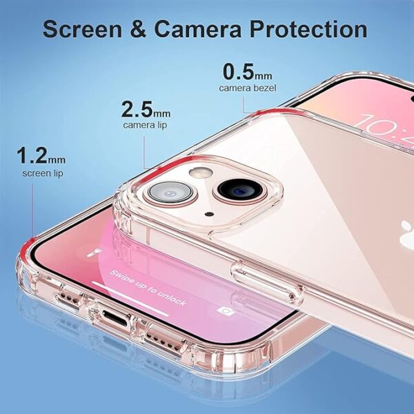 Amozo Ultra Hybrid Camera and Drop Protection Back Cover Case for iPhone 13